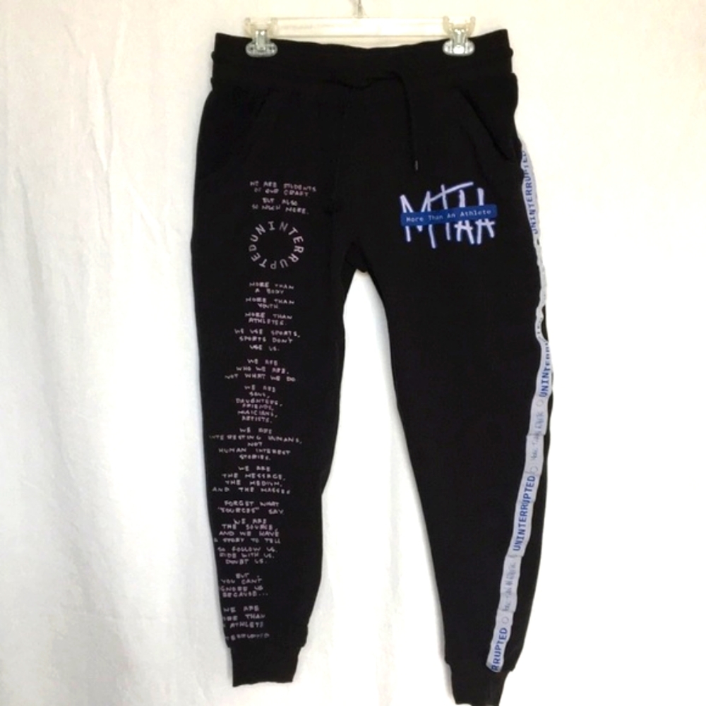 More Than An Athlete Uninterrupted X Lebron Logoed Joggers Sweatpants Black Smal